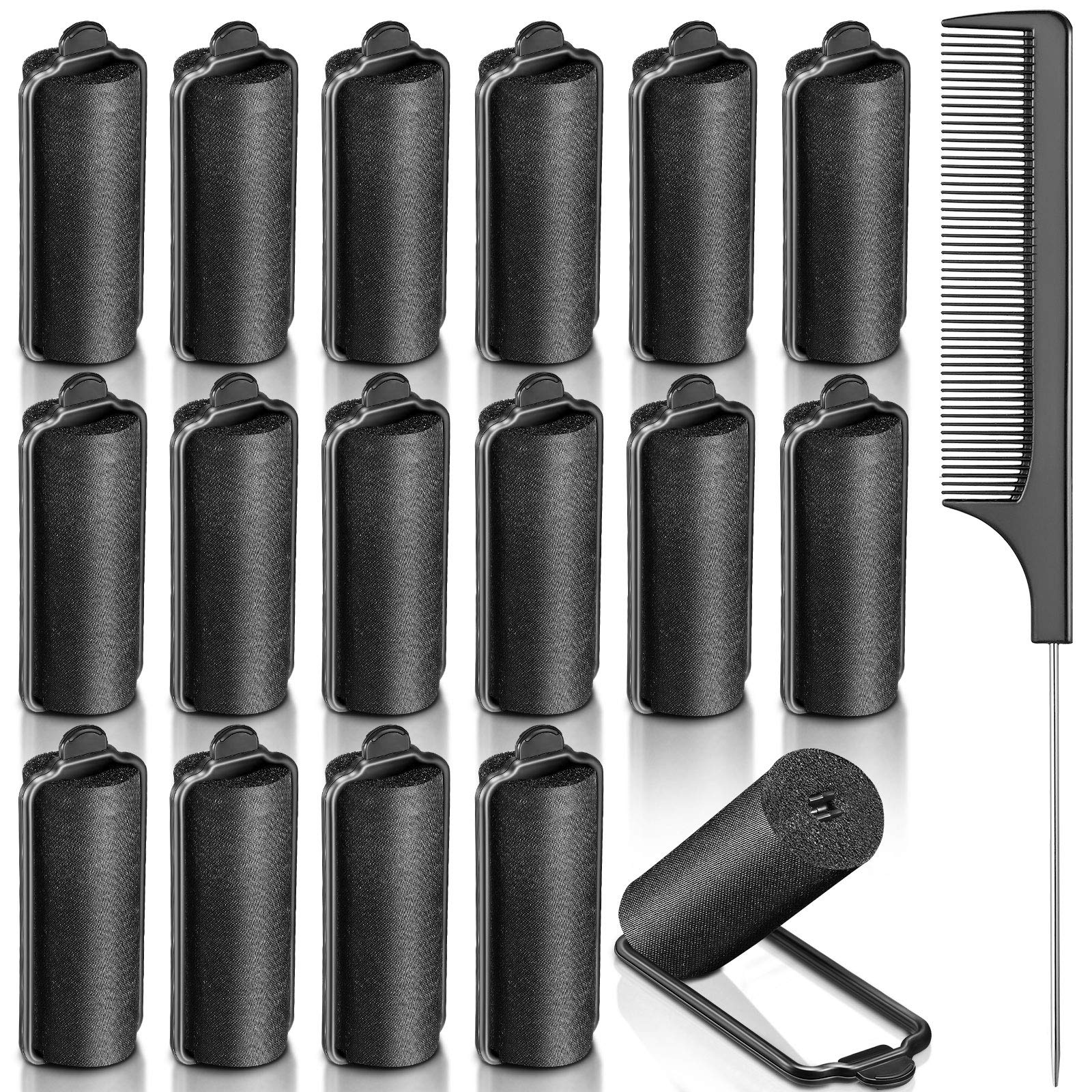 Syhood 18pcs satin rollers set for quick, everyday styling.