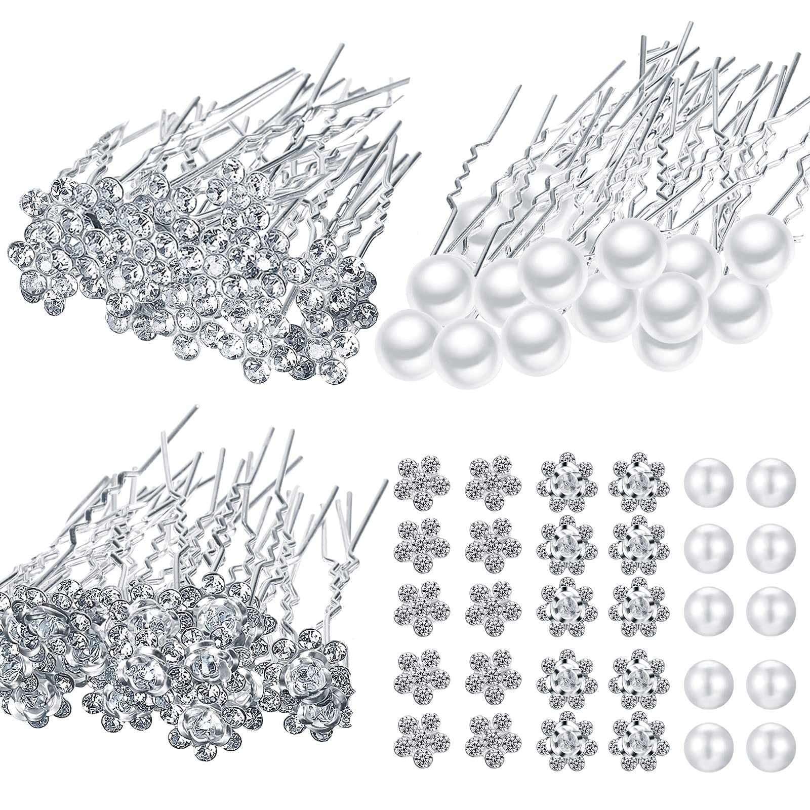 Syhood bridal hair pin with pearl rhinestone flower for elegant wedding styling