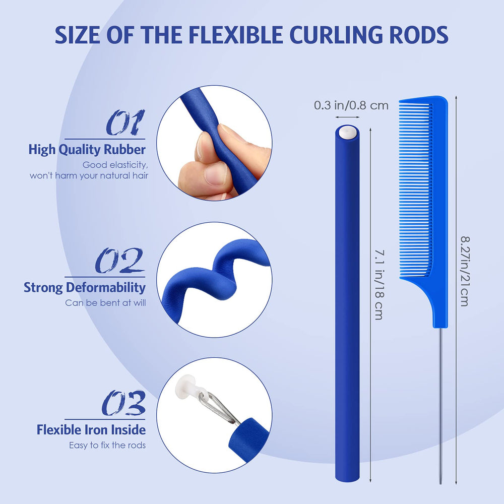 Syhood flexible foam rollers navy blue bundle enables easy DIY waves at home.
