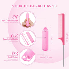 Syhood foam sponge hair rollers close up showing soft texture for safe styling