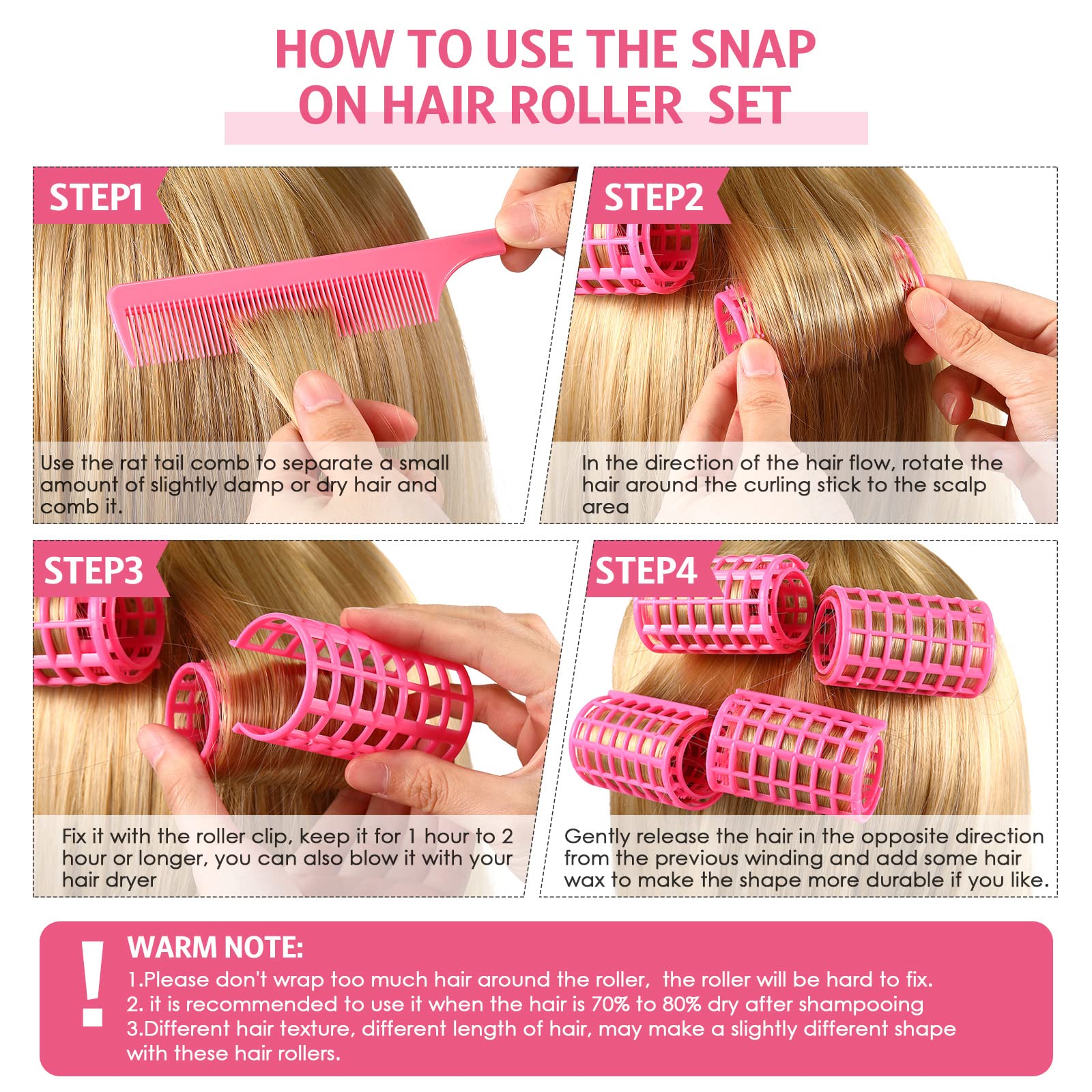 Syhood hair roller clips close-up shows secure fix