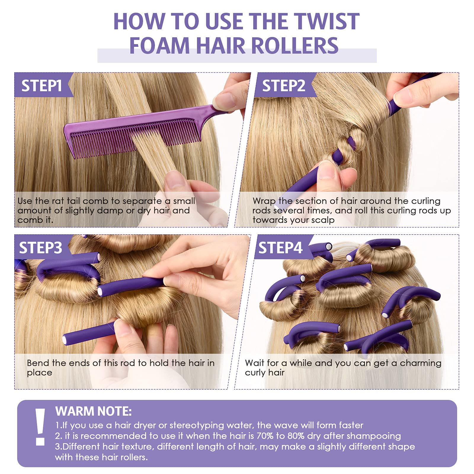 Syhood no-heat foam hair rollers offering gentle, damage-free styling.