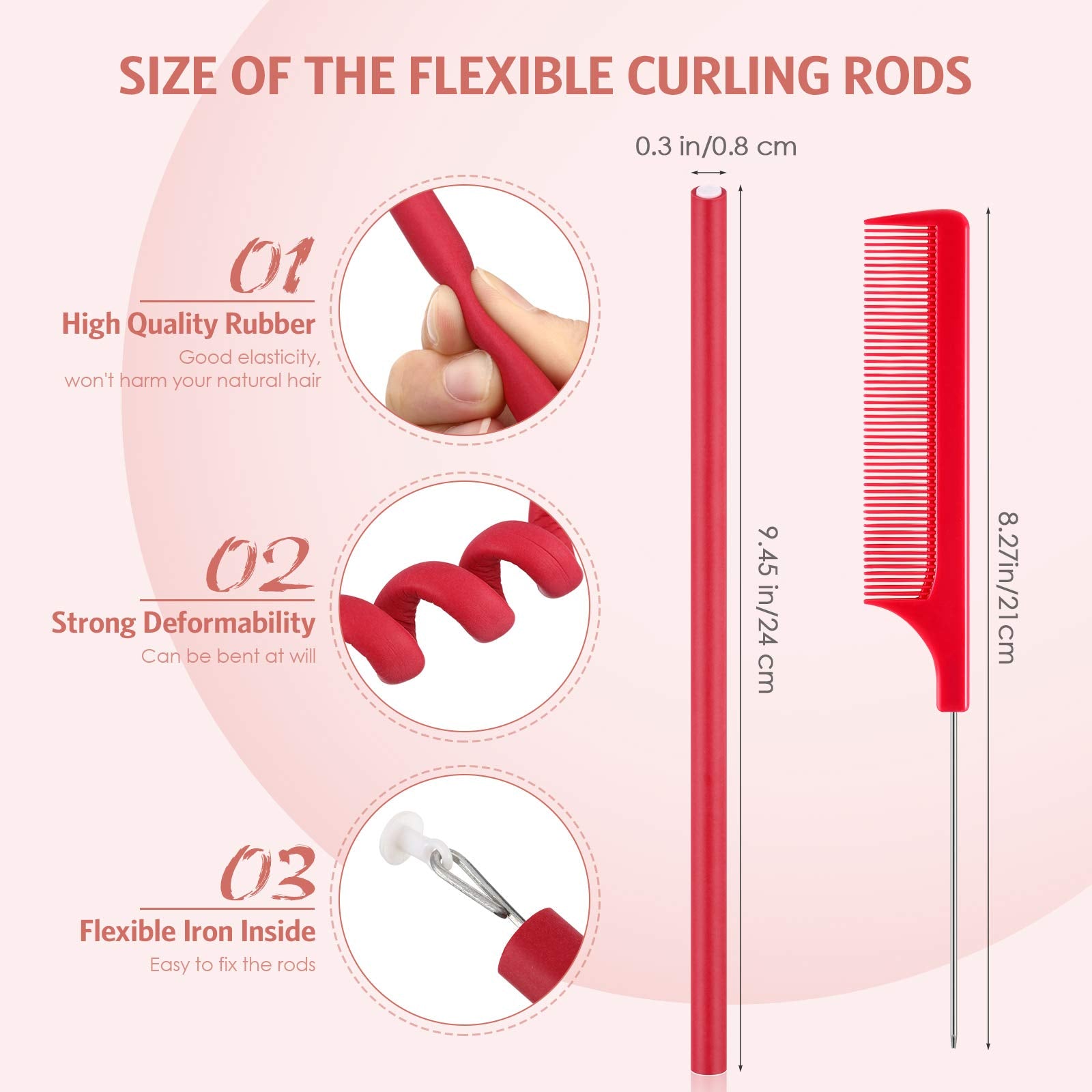 Syhood rodillos de espuma rojos para rizos duraderos