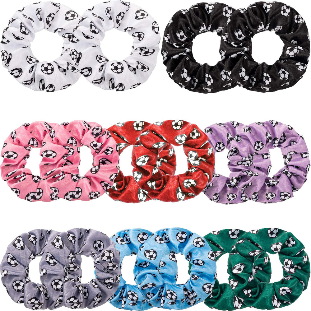 Syhood soccer hair scrunchies pack with 16 colors for secure sporty daily wear