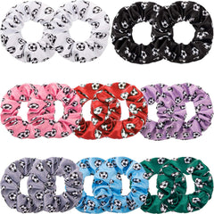 Syhood soccer hair scrunchies pack with 16 colors for secure sporty daily wear