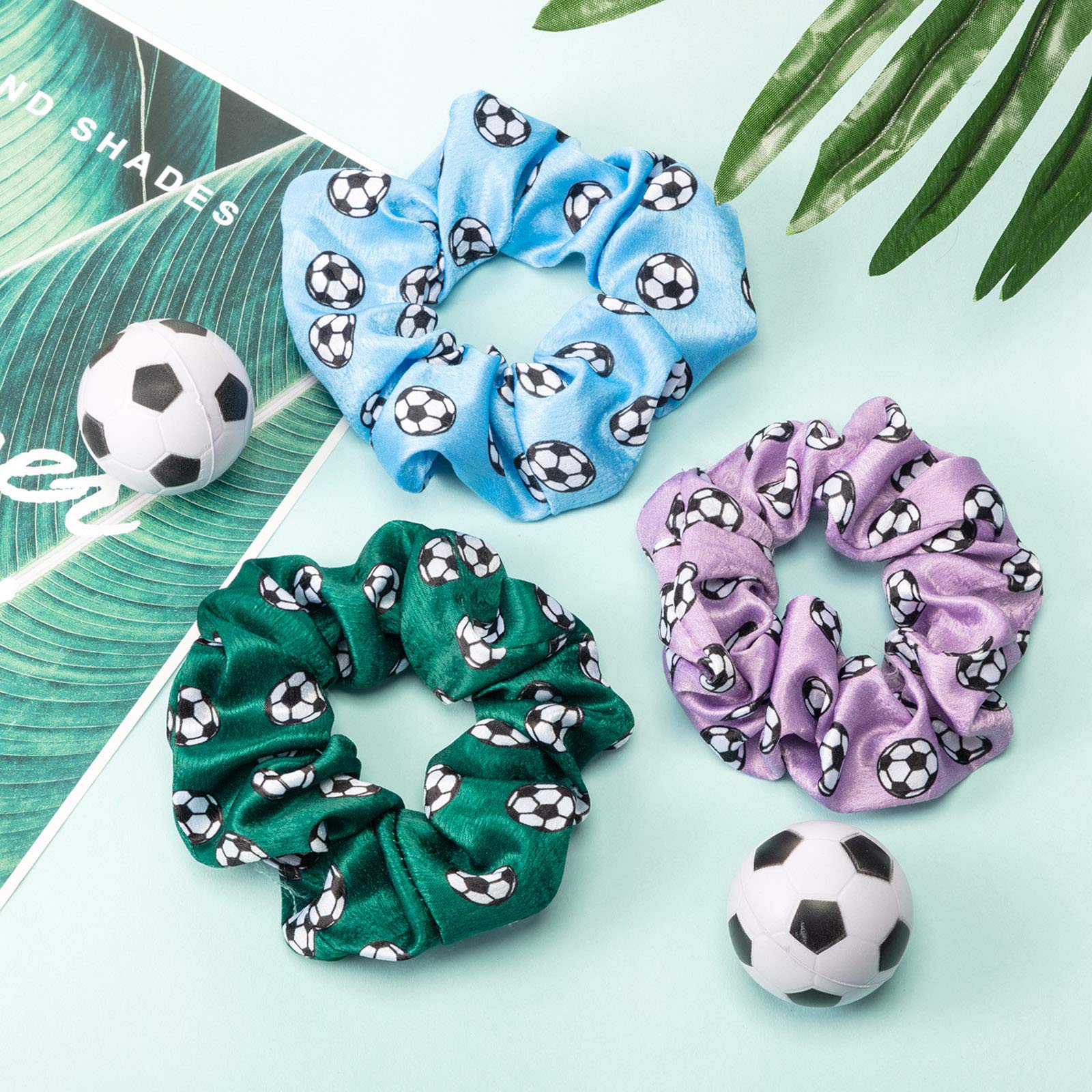 Syhood soccer hair scrunchies in vibrant colors for everyday sporty look