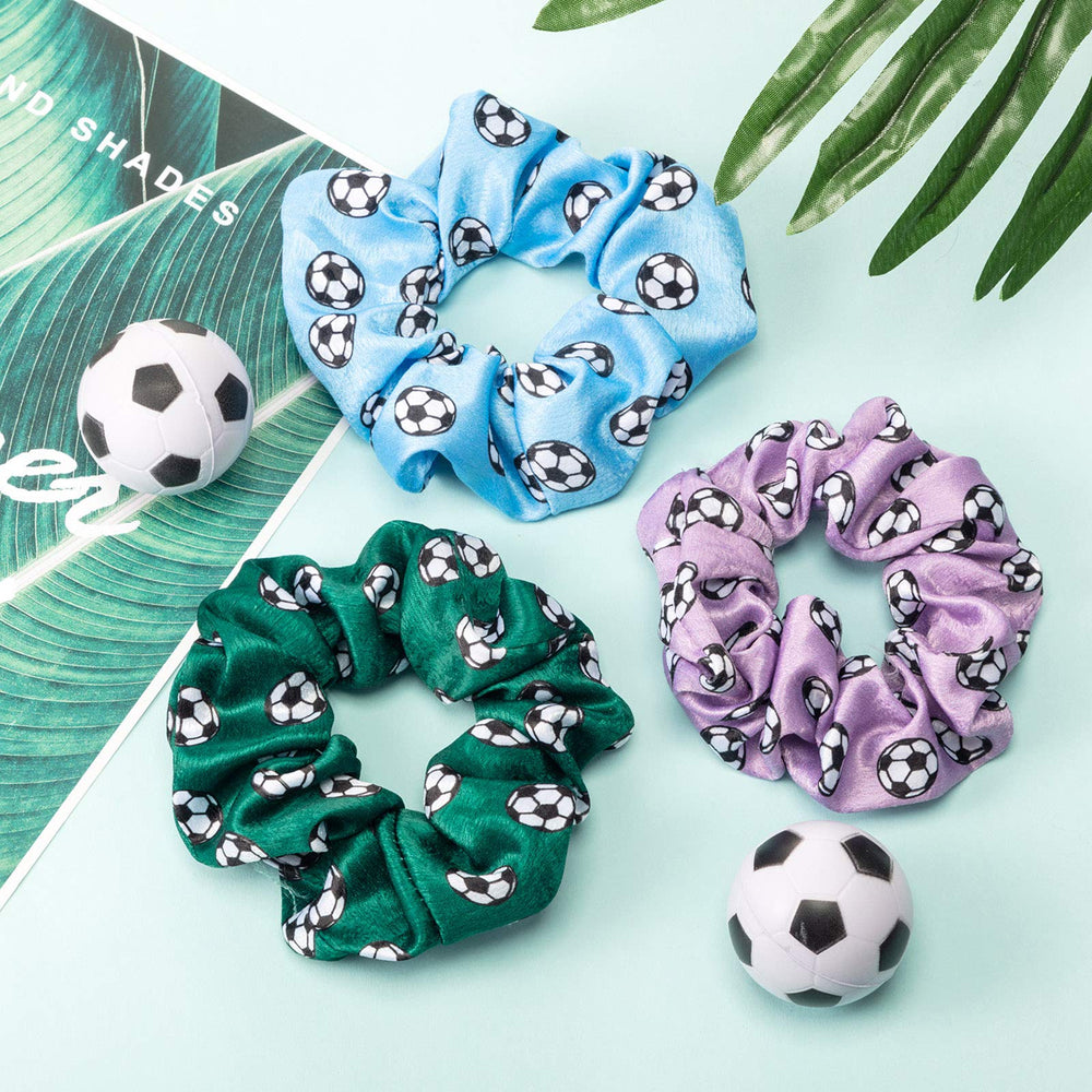 Syhood soccer hair scrunchies in vibrant colors for everyday sporty look