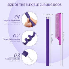 Syhood steel pintail comb for precise sectioning and even curl prep.