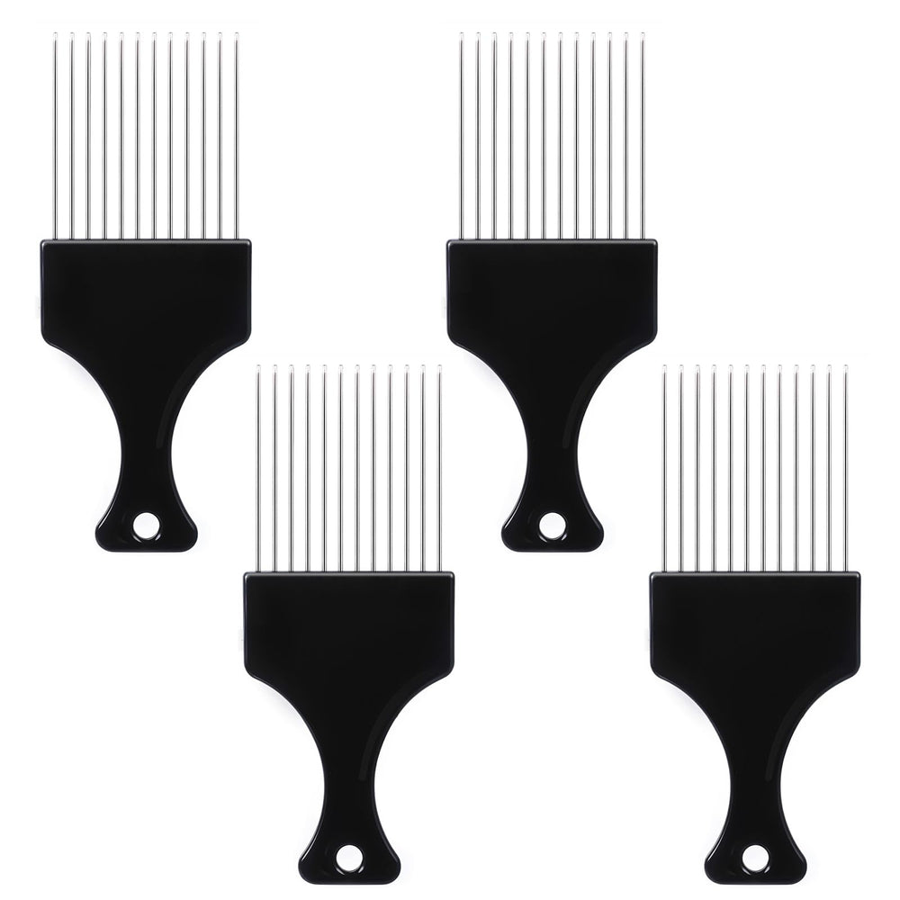 SynHHnergyx 4-piece steel pin combs with sturdy handles for detangling