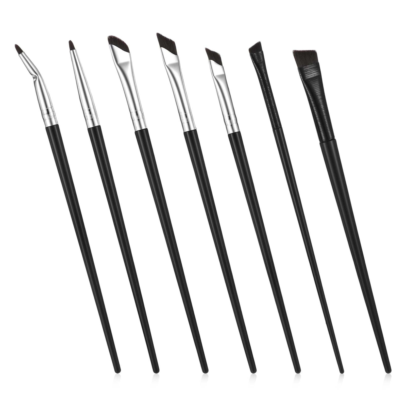 SynHHergyx 7pcs angled eyeliner brush set for precise brow and liner application.