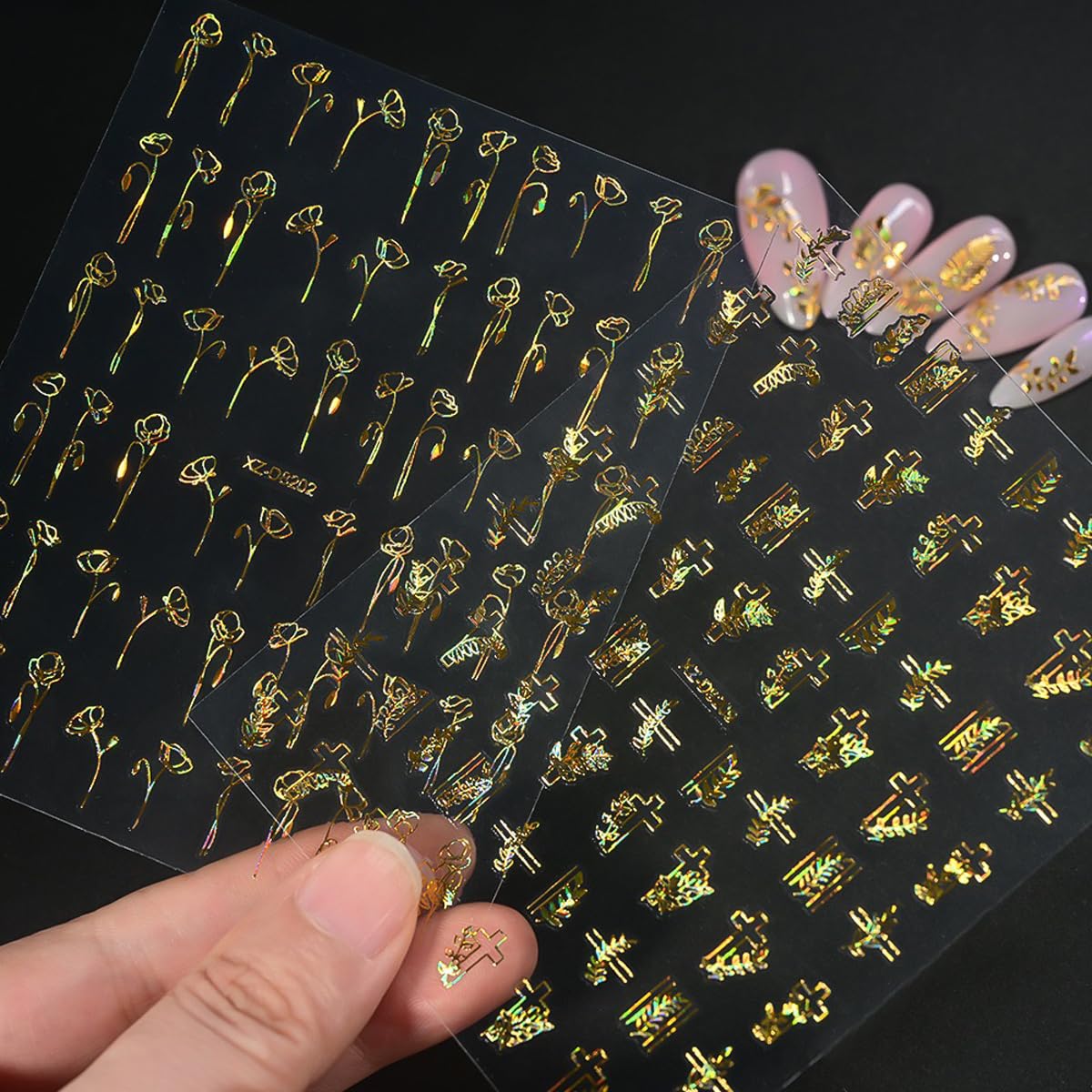 SYPAFG self-adhesive nail decals for no-glue use and long-lasting wear.