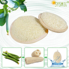 Sysmie loofah pad with elastic hand strap for easy scrubbing control