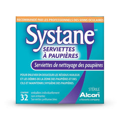 Systane Lid Wipes eyelid cleanse targeting oily residue for refreshed skin near the eyes.