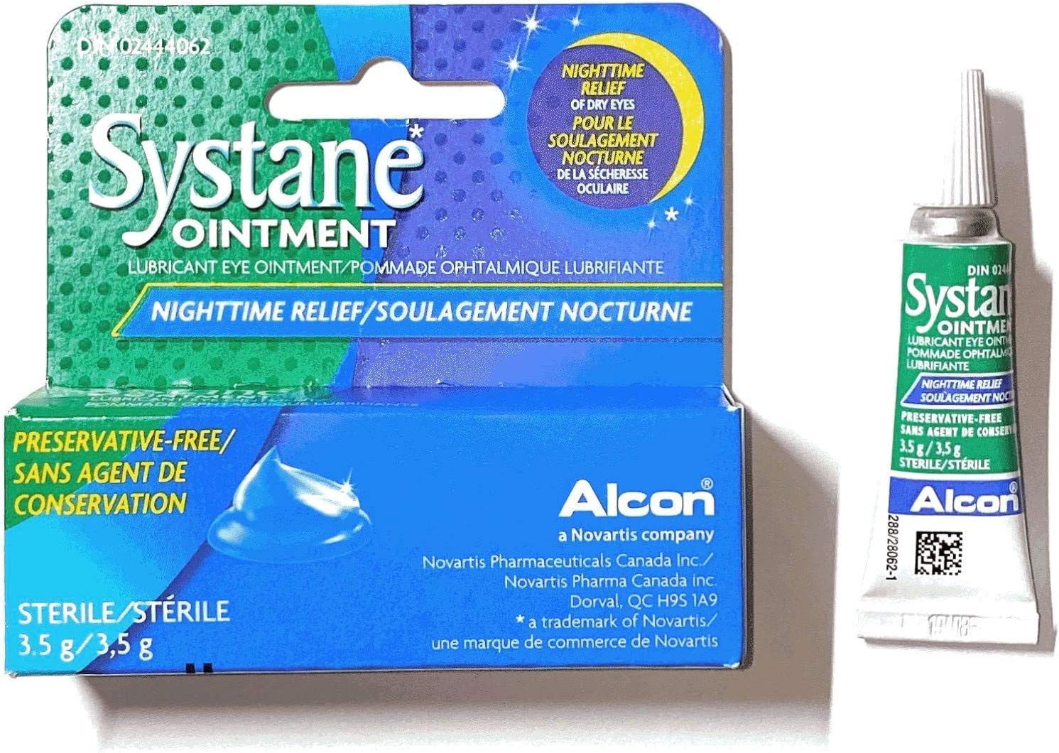 Systane Nighttime Ointment at night usage scene demonstrates easy nighttime application