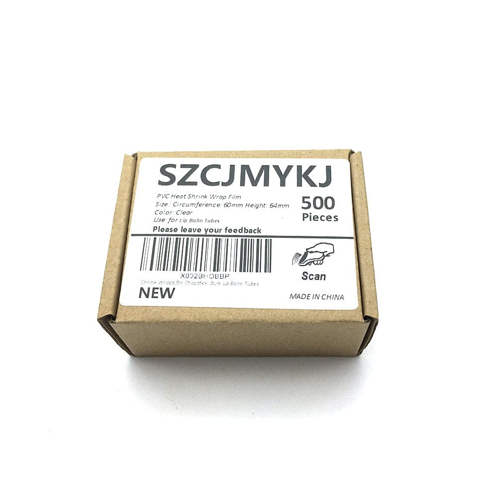 SZCJMYKJ 500pcs-shrink-wrap-tubes keeps lip balm tubes neatly sealed.