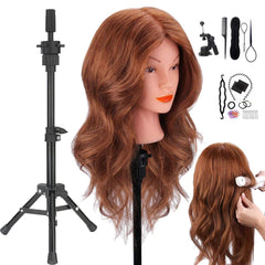 SZCY LLC mannequin head with real hair for professional cutting and styling practice.