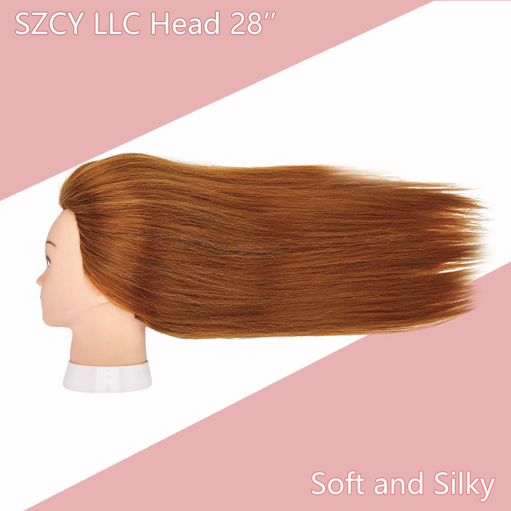 SZCY mannequin head with table clamp demonstrates secure studio setup.