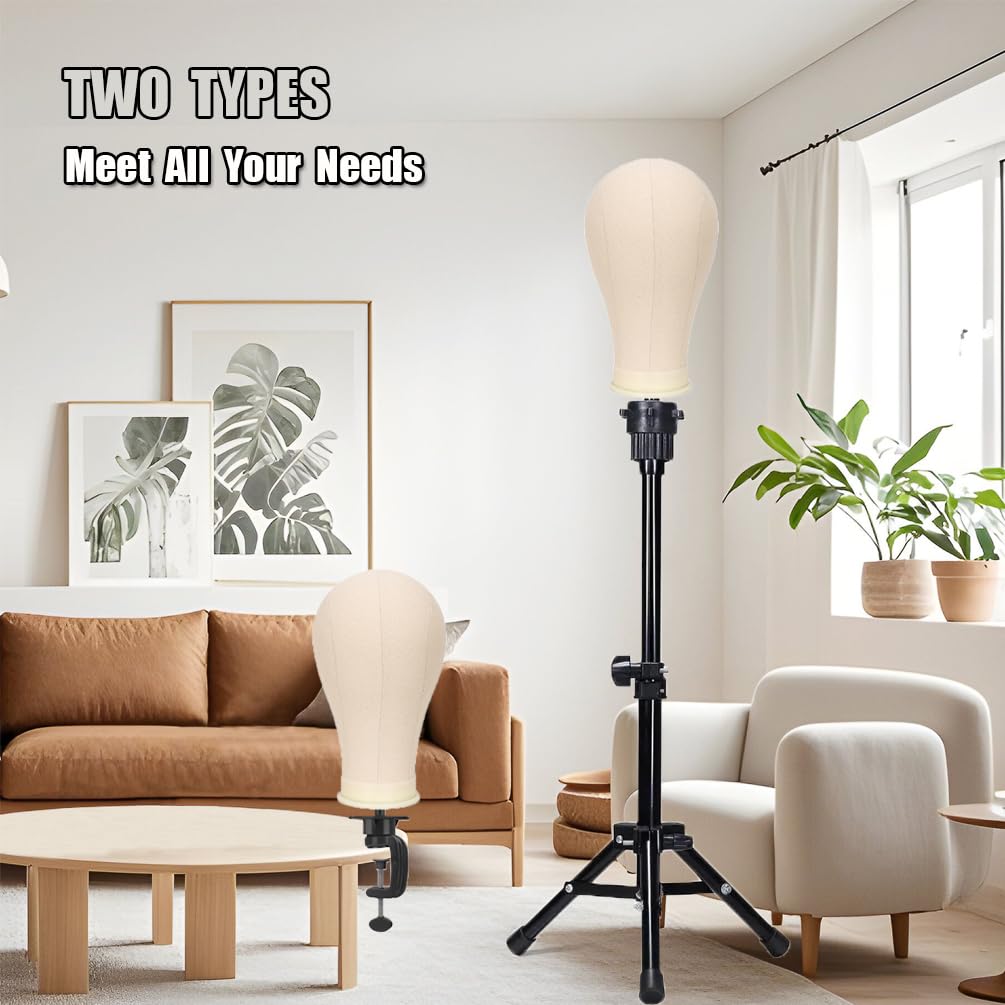 SZCY clamp stand supports different wig heads during styling.