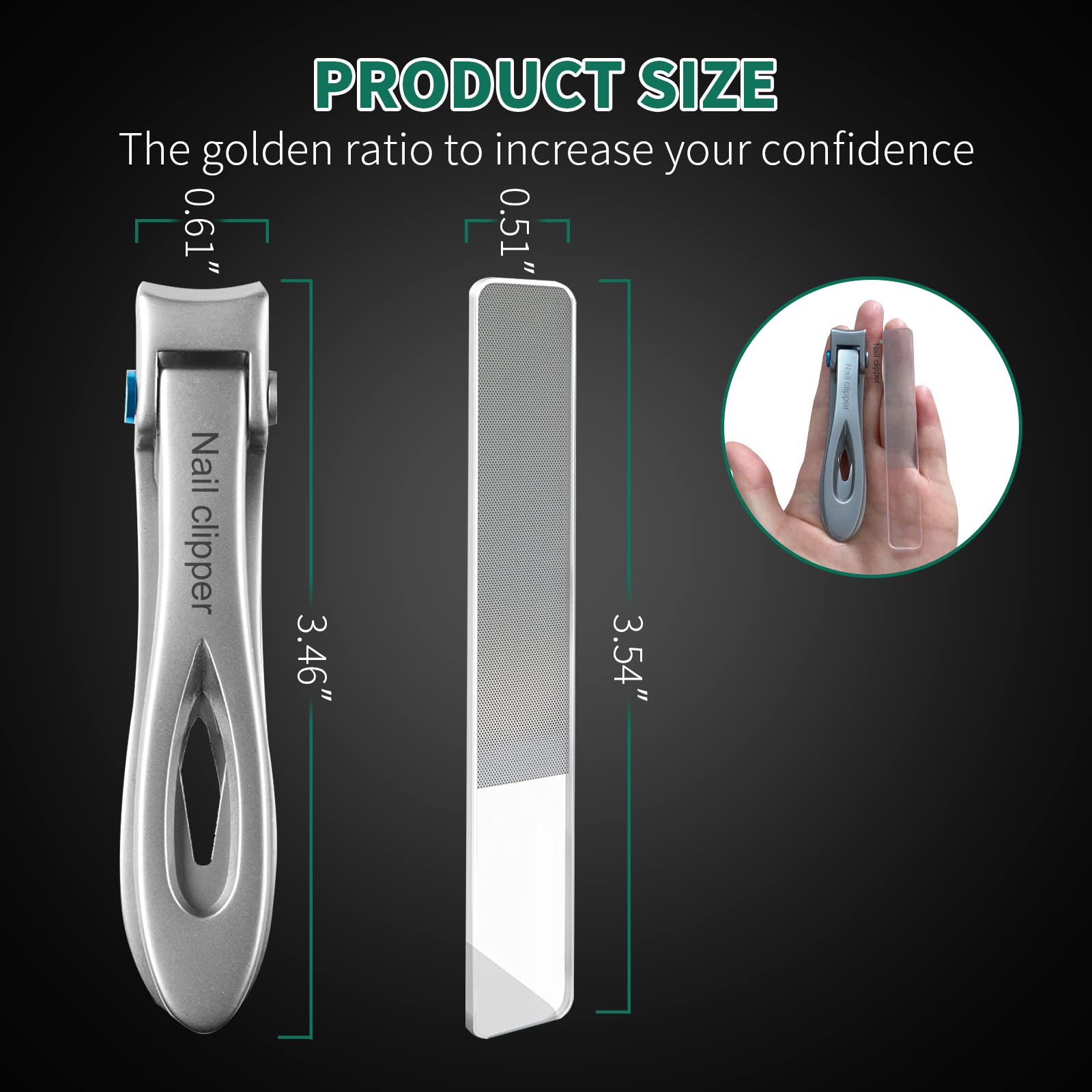 SZHLUX nail clippers with non-slip handle for comfortable use
