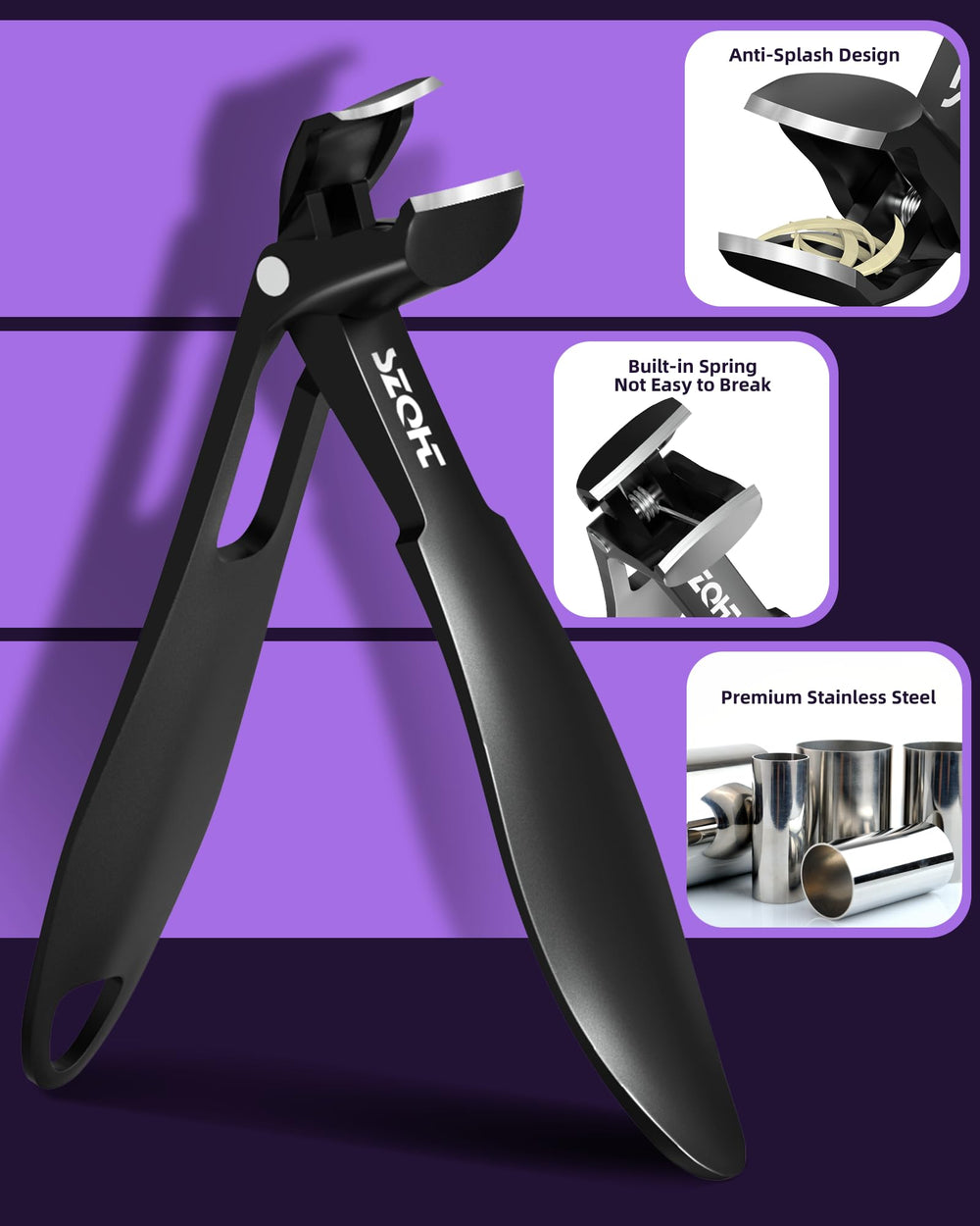 SZQHT angled blade toe clippers encourage low-wrist trimming in daily use.