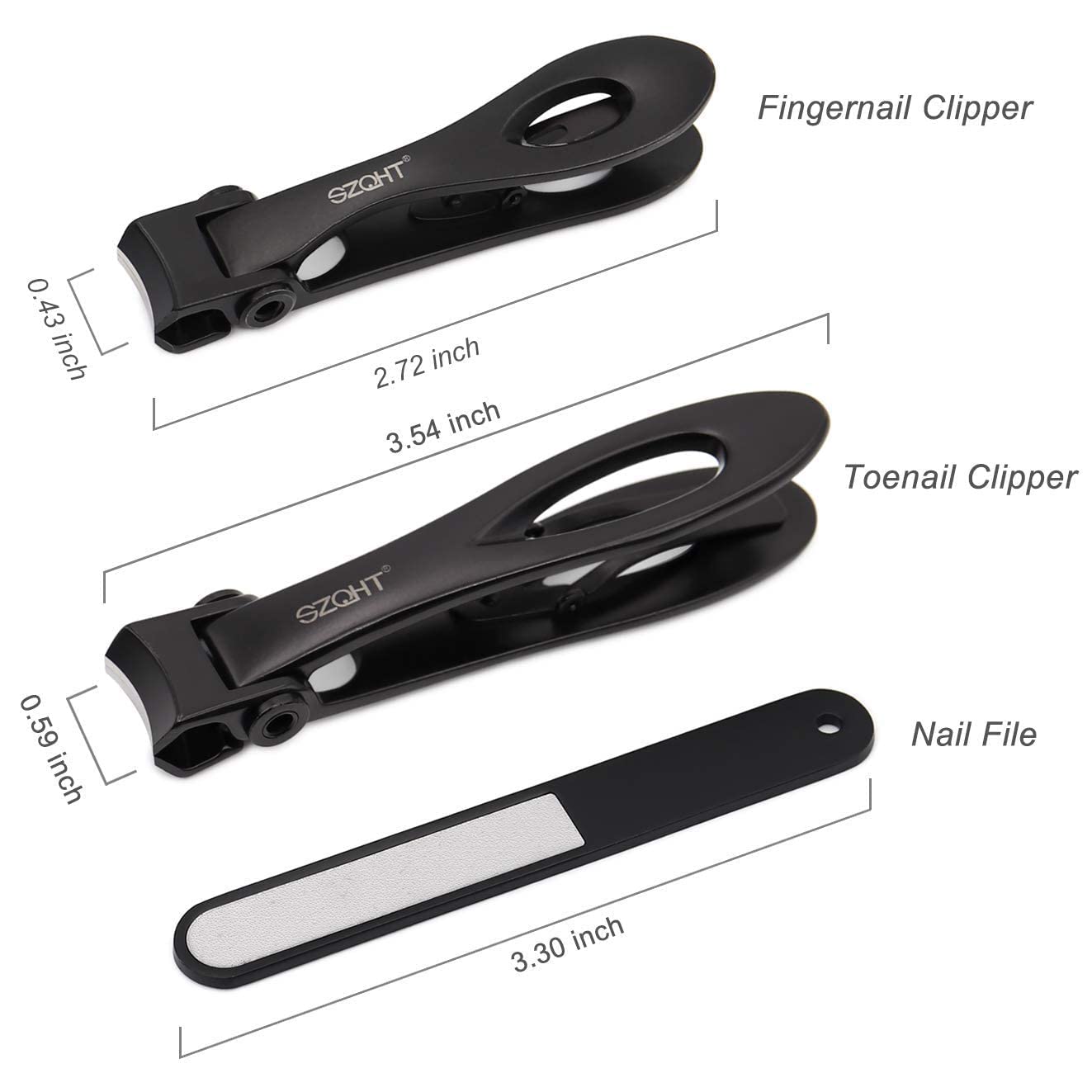 SZQHT brand logo on nail clippers product shot emphasizes premium quality