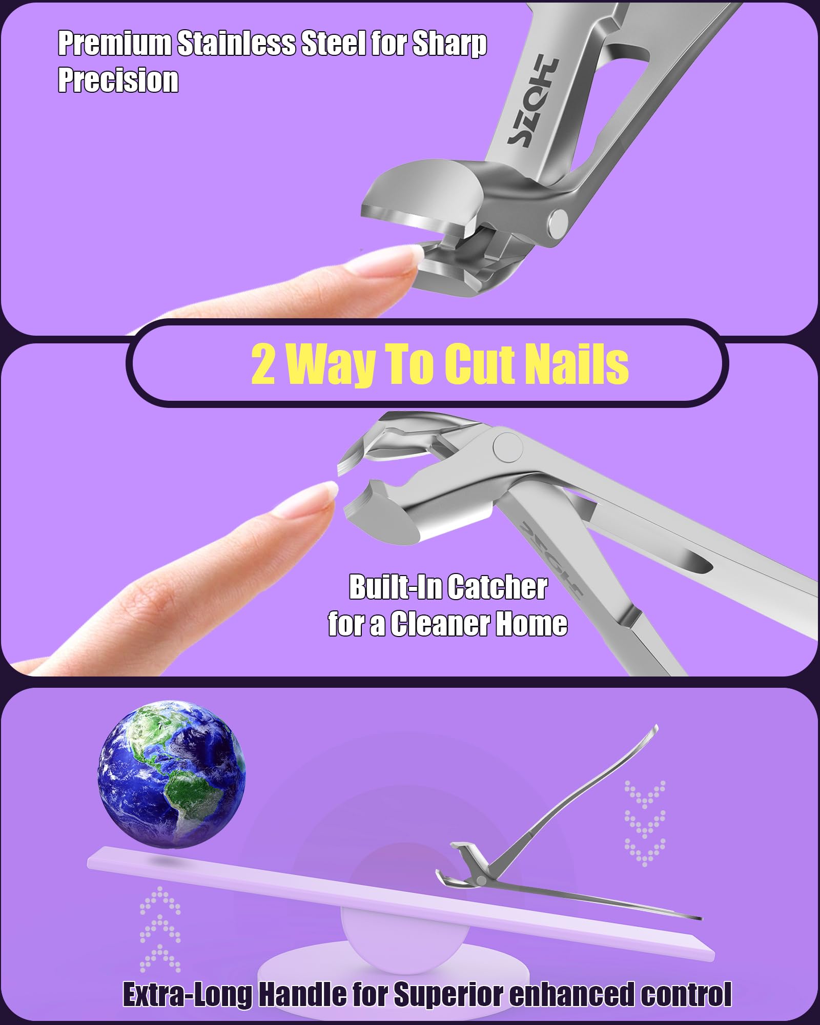 SZQHT durable heavy-duty toenail clippers for thick nails