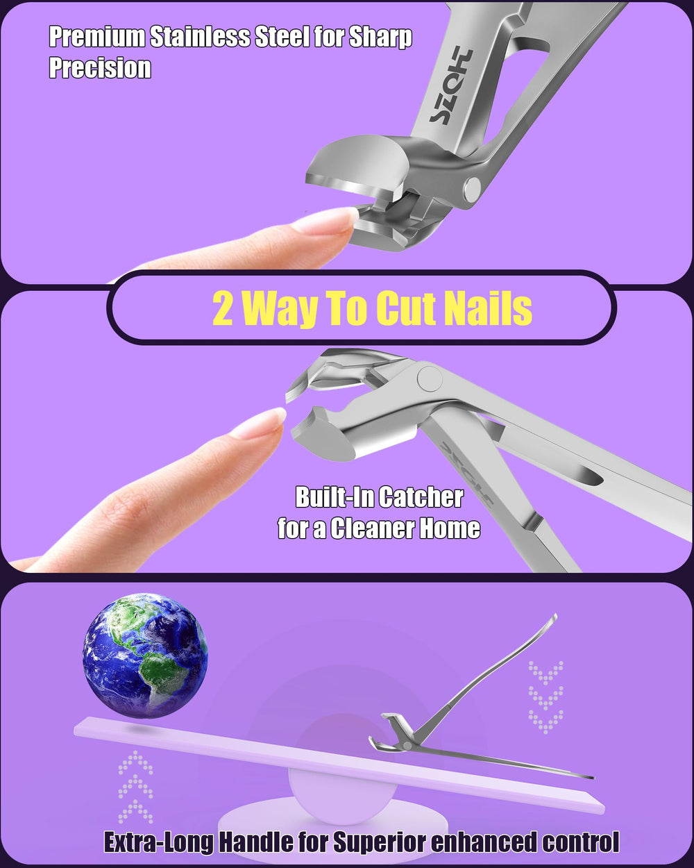 SZQHT durable heavy-duty toenail clippers for thick nails