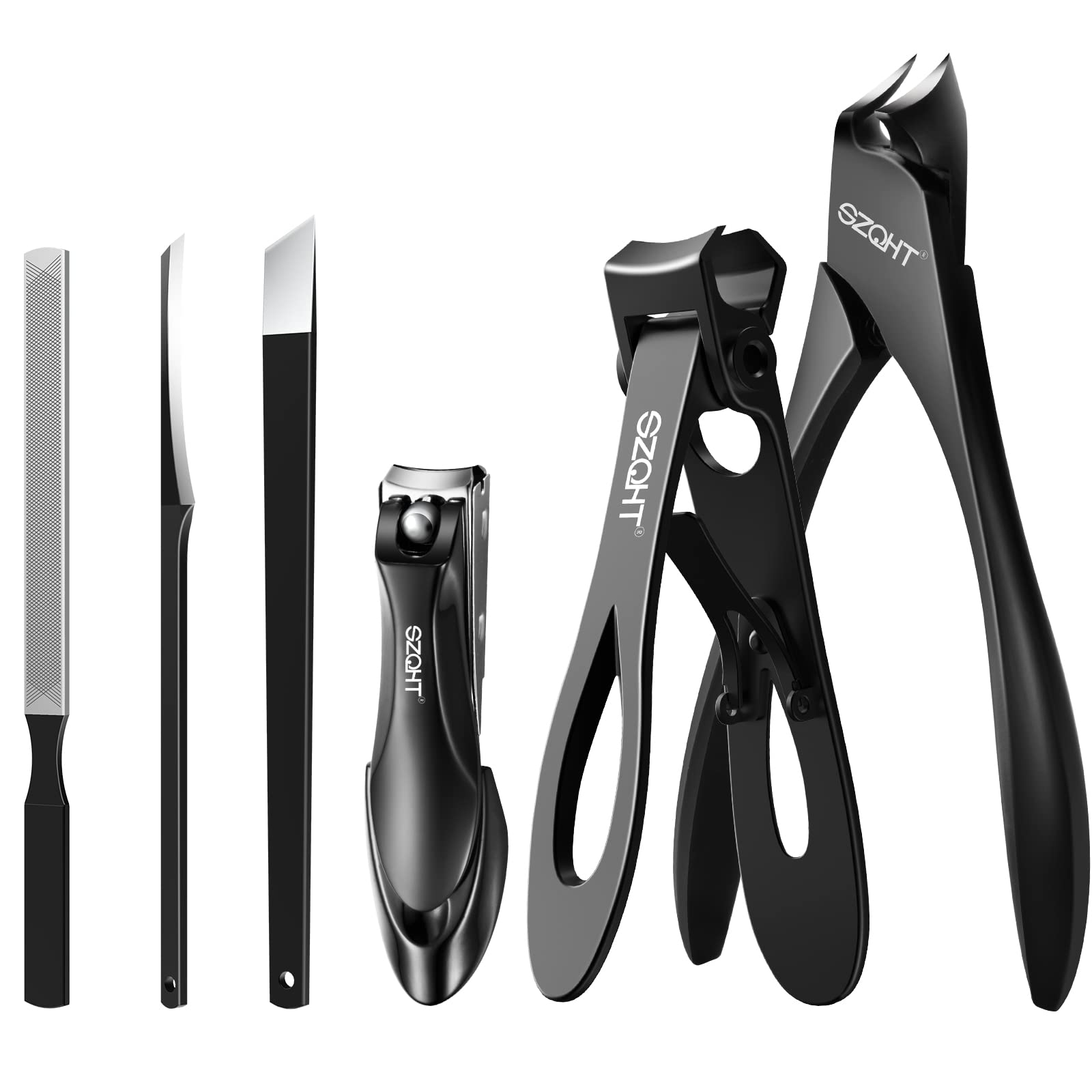 SZQHT podiatrist toenail clippers set closeup blades for thick nails and precision cuts