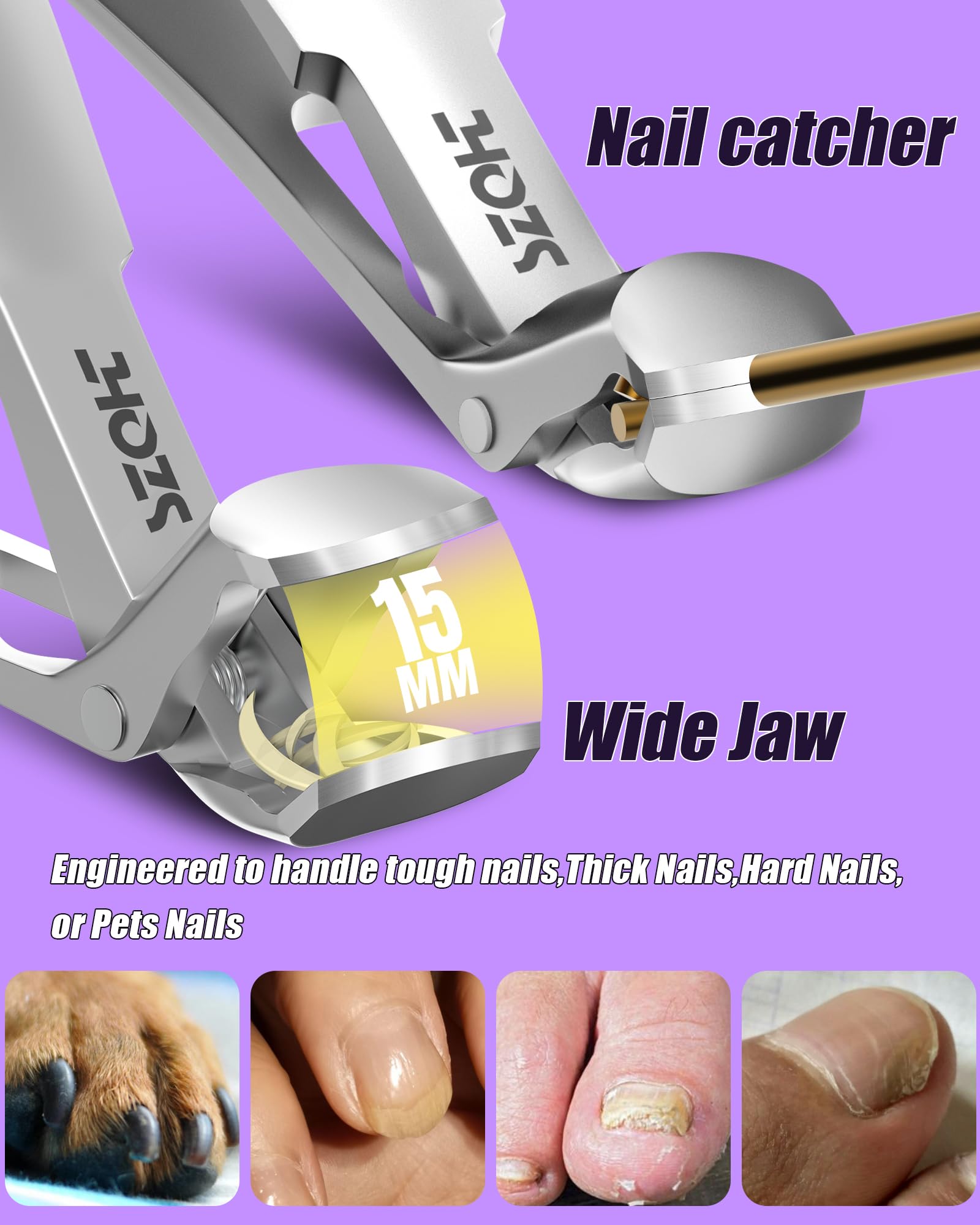 SZQHT premium stainless steel nail clippers deliver sharp precision