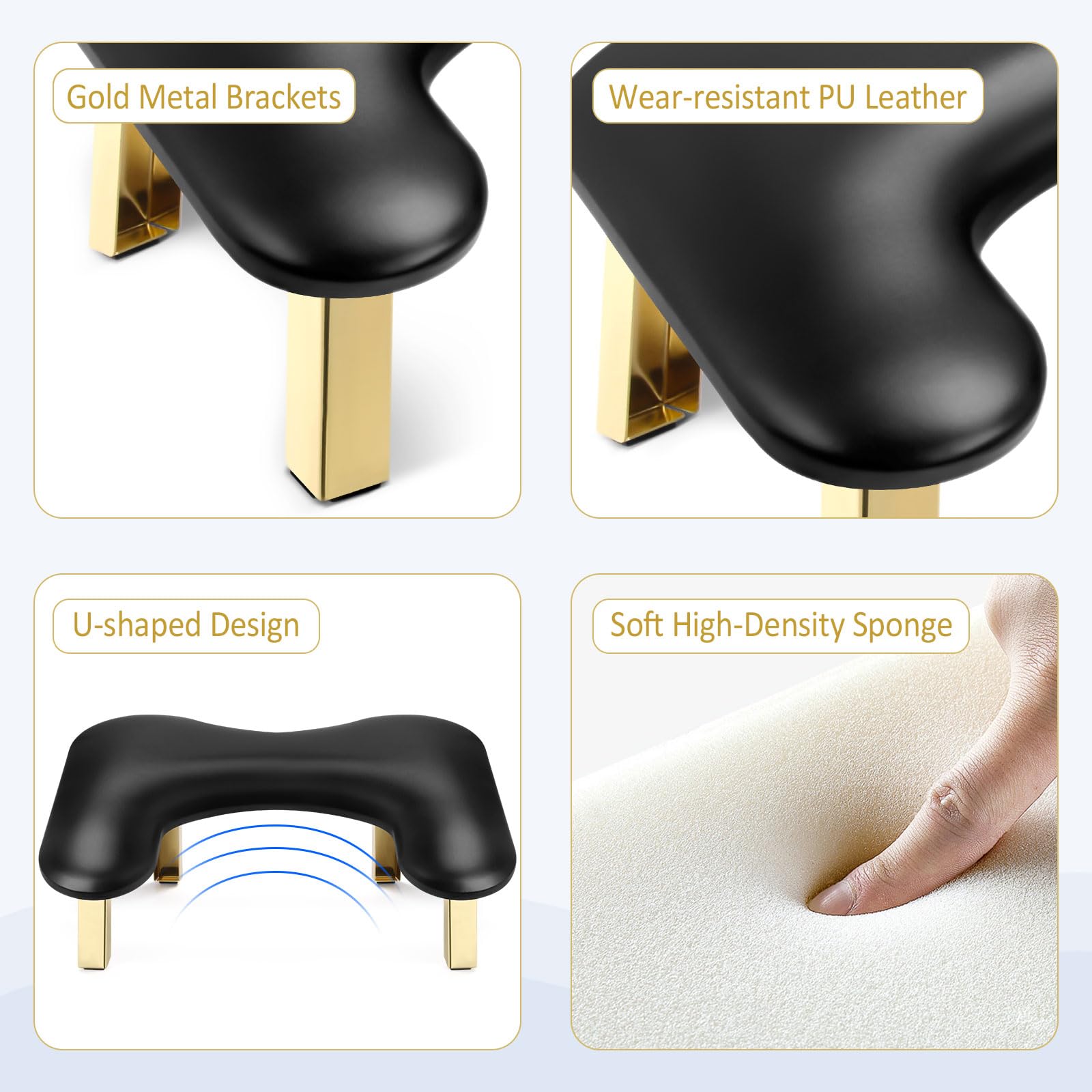 SZSJA Nail Arm Rest PU leather cushion offers easy cleaning and soft touch.