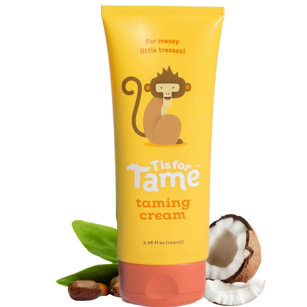 T is for Tame bottle close-up shows natural formula for frizz control