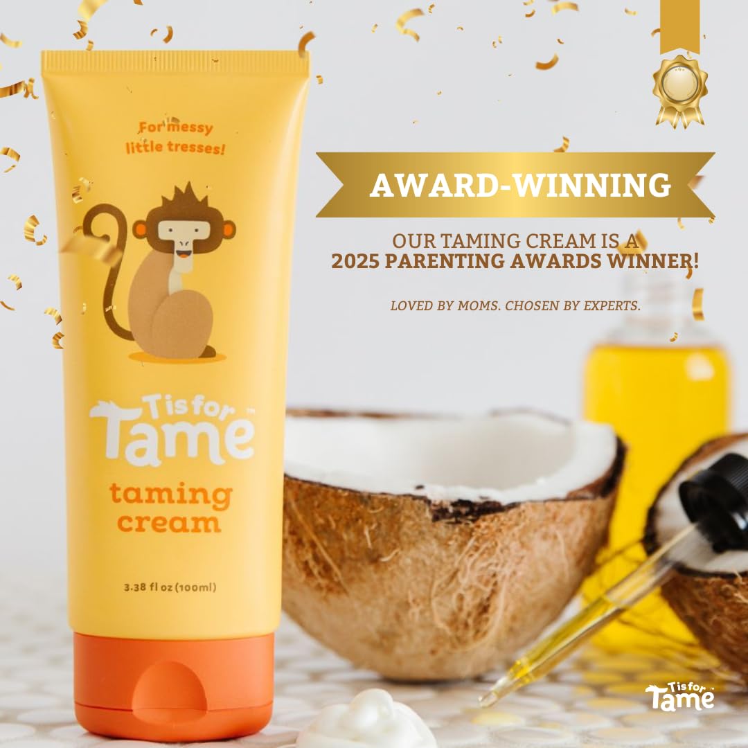 T is for Tame leave-in cream application smooths curls and controls frizz