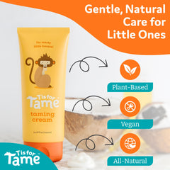T is for Tame natural ingredients coconut jojoba highlight gentle hair care