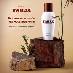 Tabac Original bottle side view emphasizes a classic masculine silhouette for casual wear