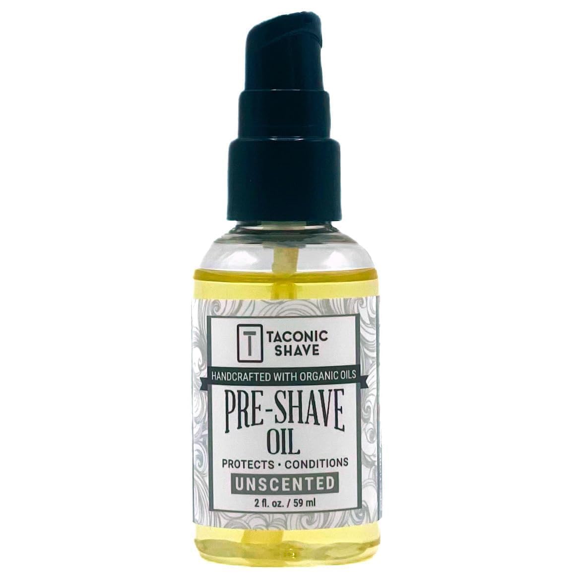 Taconic Shave pre-shave oil 2oz bottle unscented for smoother, closer shaves.