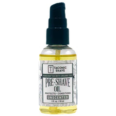 Taconic Shave pre-shave oil 2oz bottle unscented for smoother, closer shaves.
