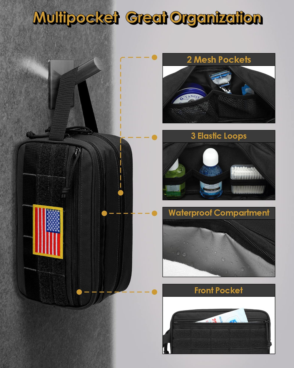 TACTICISM toiletry bag made from 900D fabric for durability