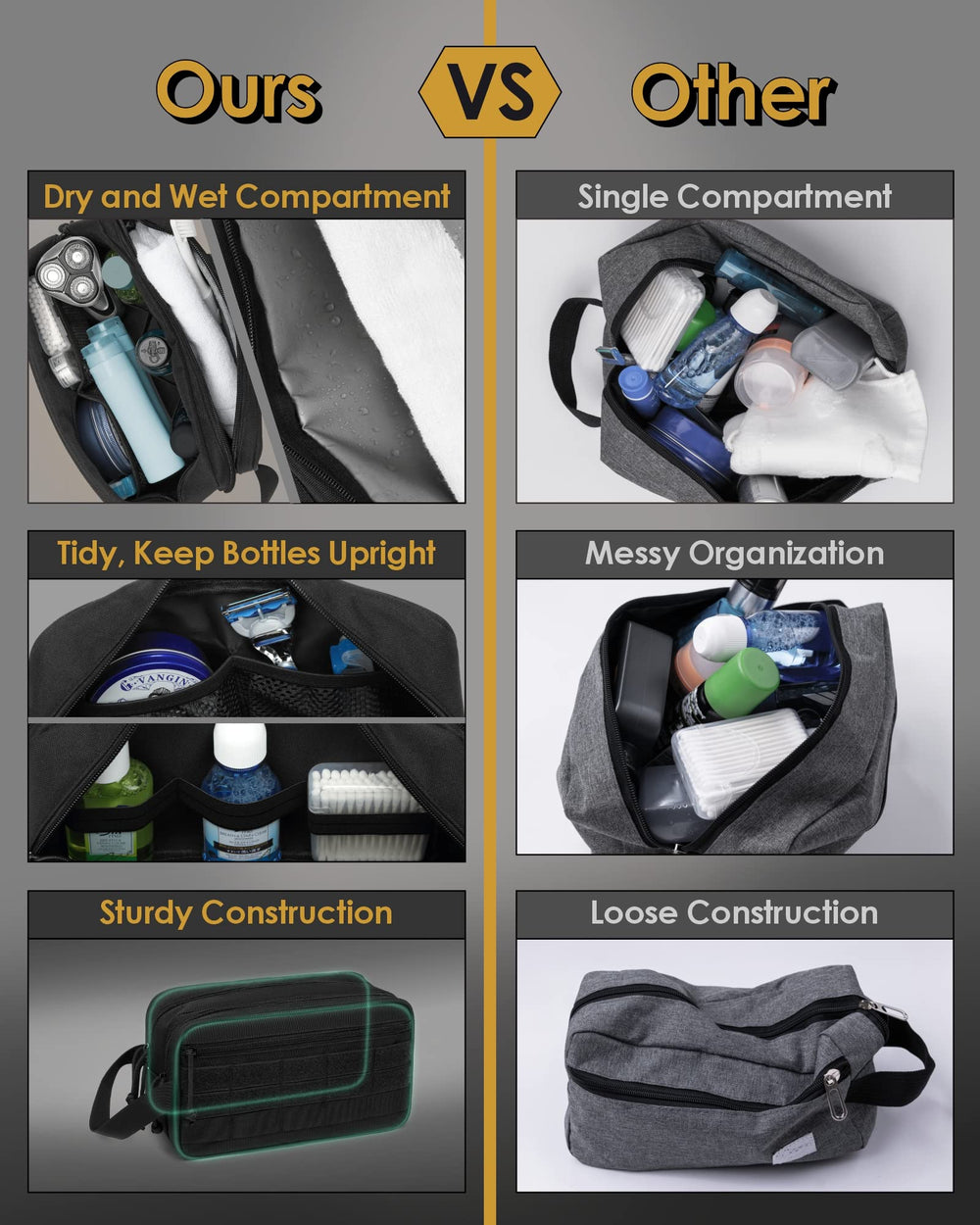 TACTICISM toiletry bag multipurpose use for travel, gym, camping, and more