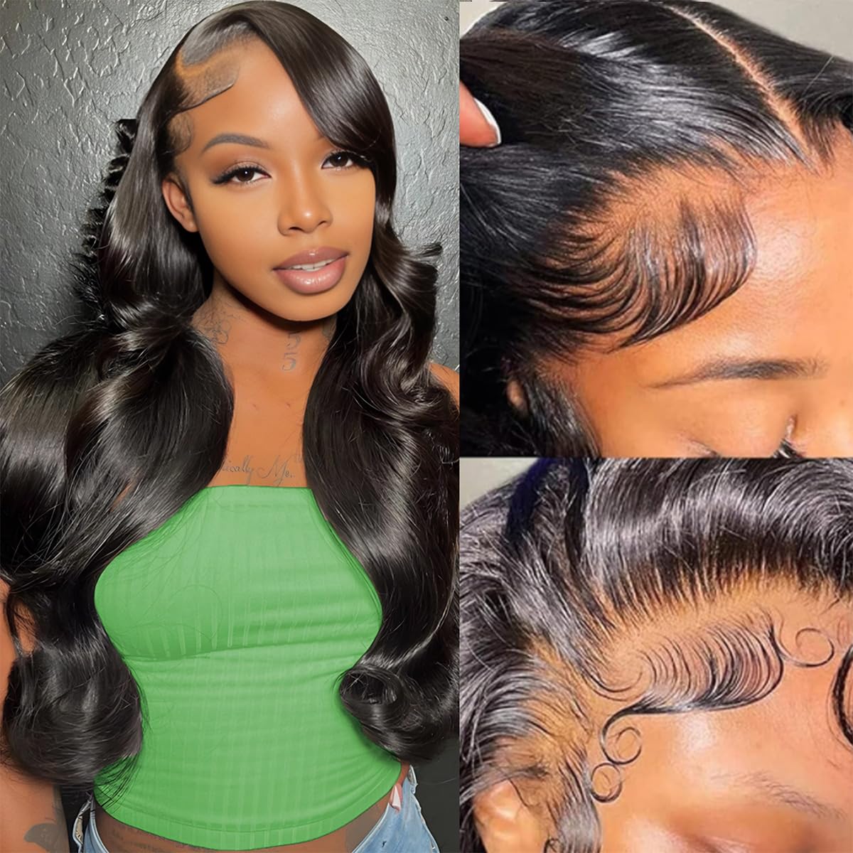 TAFCUK 30 inch body wave lace front wig cap construction for secure fit.