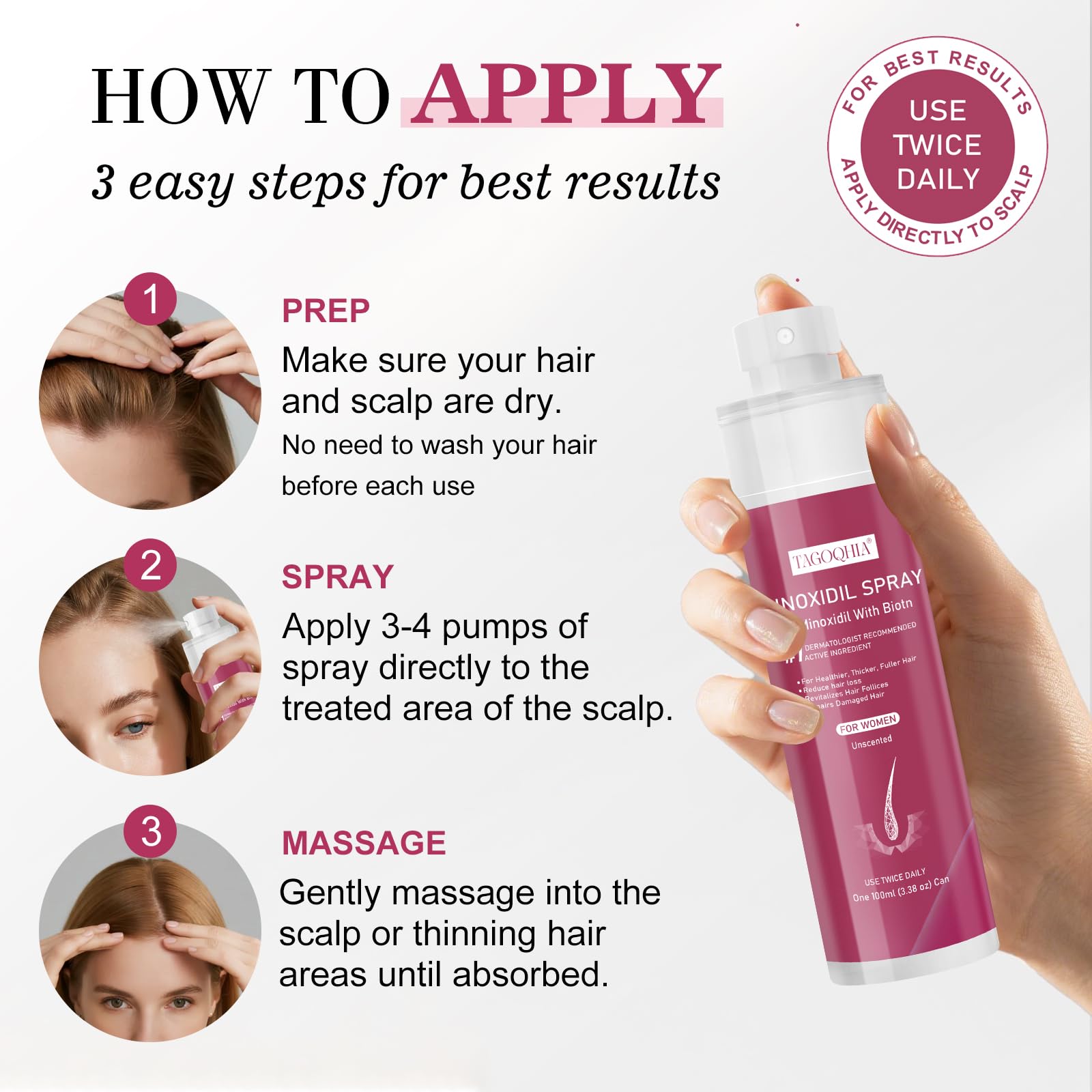 TAGOQHIA non-greasy formula absorbs quickly for comfortable daily use.