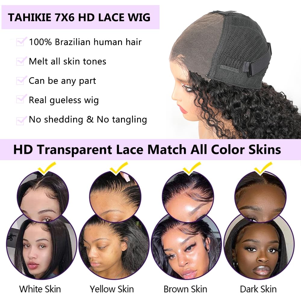 Tahikie drawstring wig with hidden elastic band provides secure, adjustable fit.