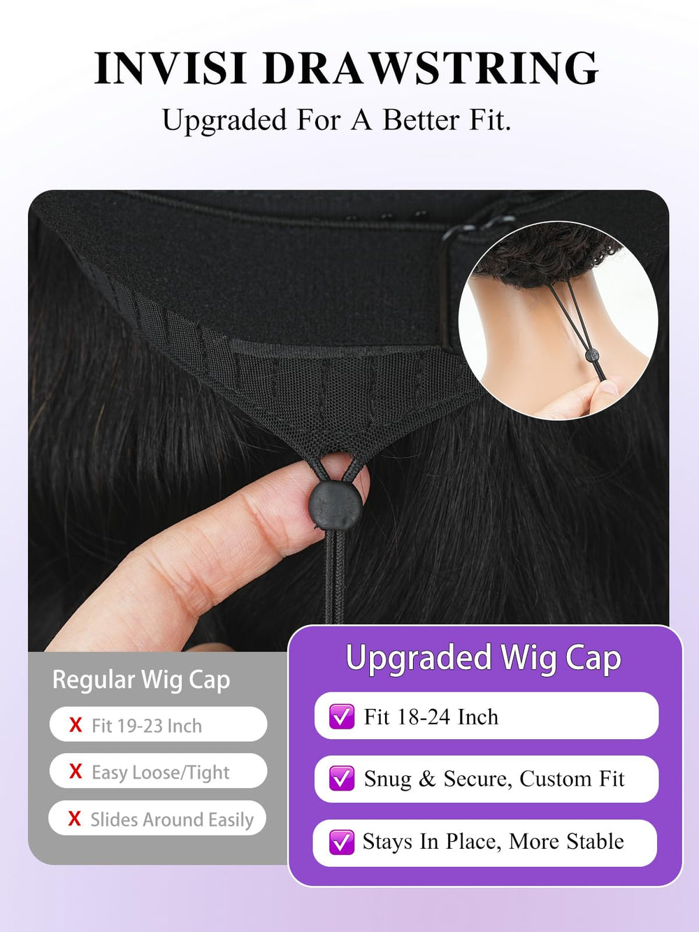Tahikie V Part Wig natural hairline mirroring blends with scalp