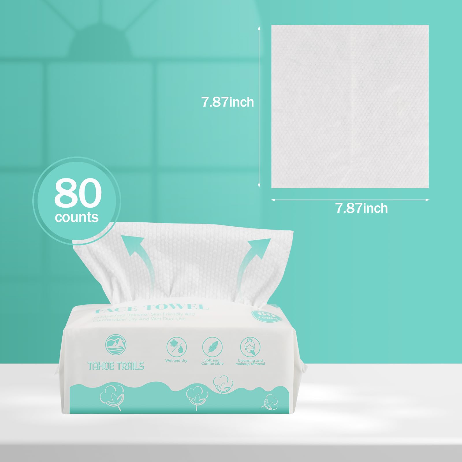 Tahoe Trails biodegradable chemical-free towel is gentle for sensitive skin.