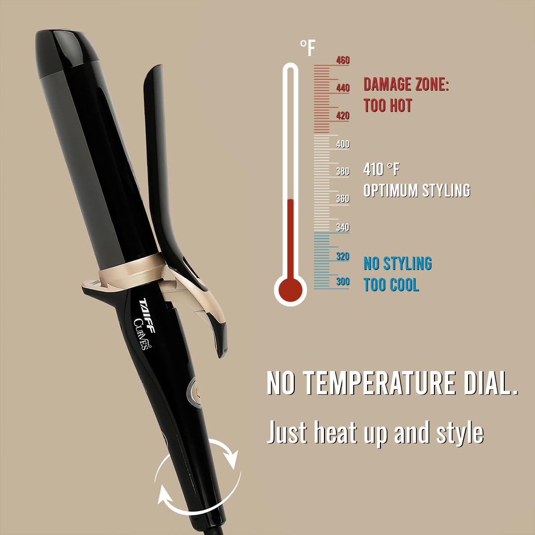 TAIFF Curves curling iron automatic bivolt heating for worldwide styling.