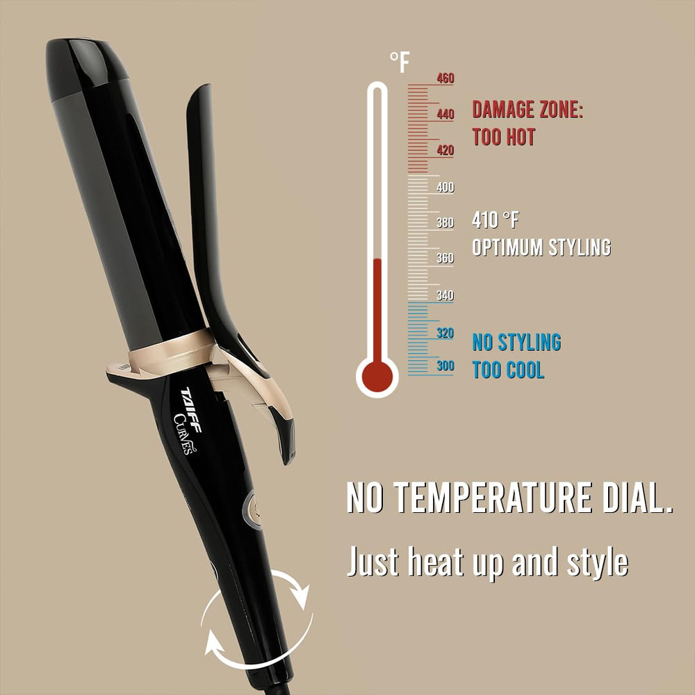 TAIFF Curves curling iron automatic bivolt heating for worldwide styling.