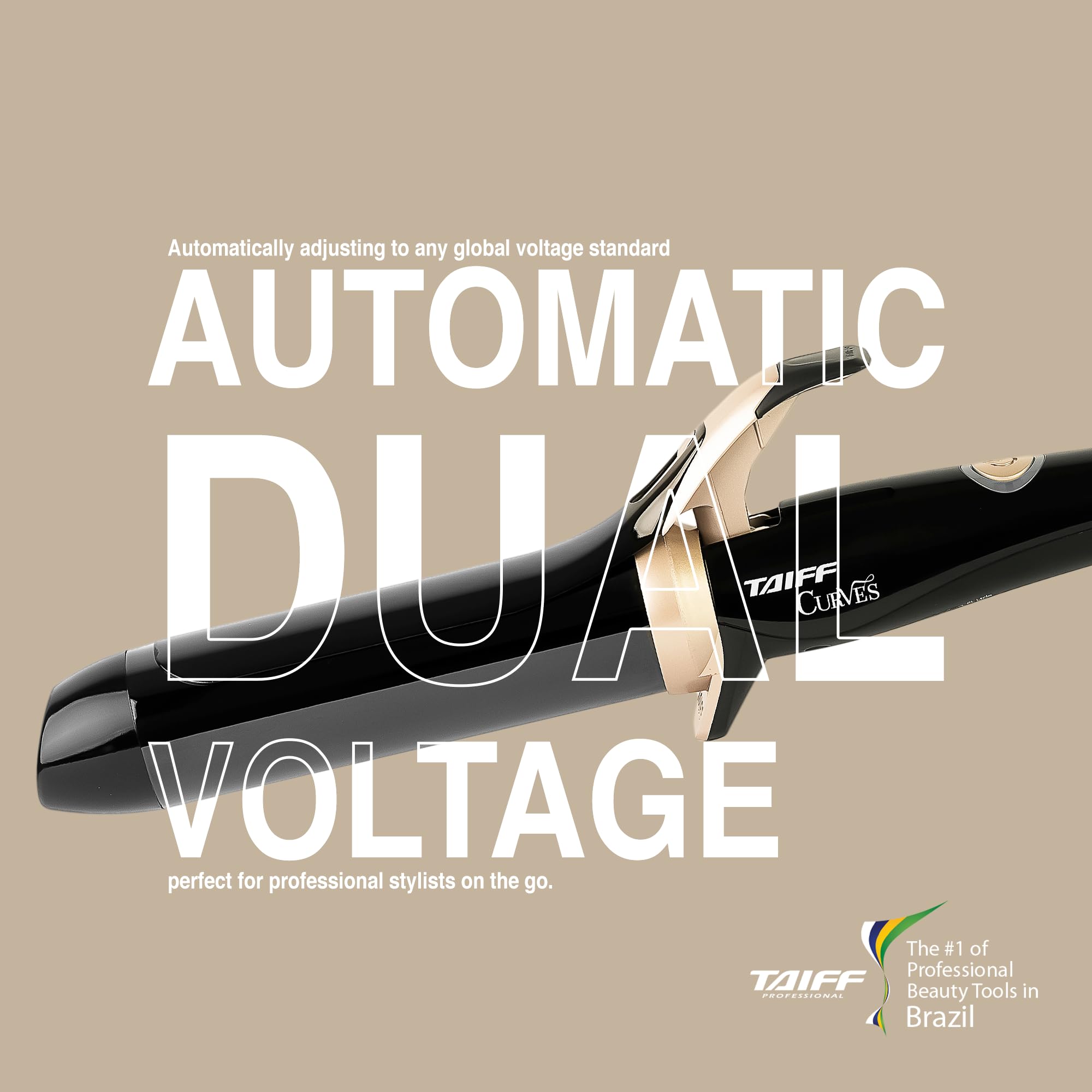 TAIFF Curves curling iron smooth clamp design prevents snagging.