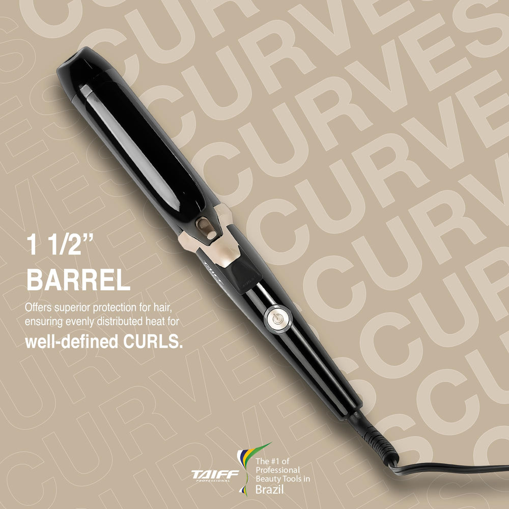 TAIFF Curves curling iron fixed 410°F temperature for consistent styling.