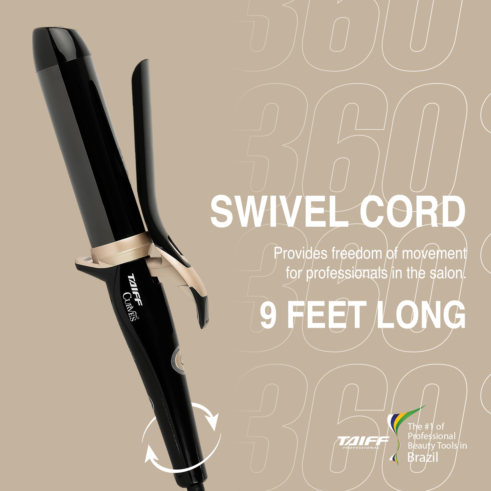TAIFF Curves curling iron durable build with 2-year warranty.