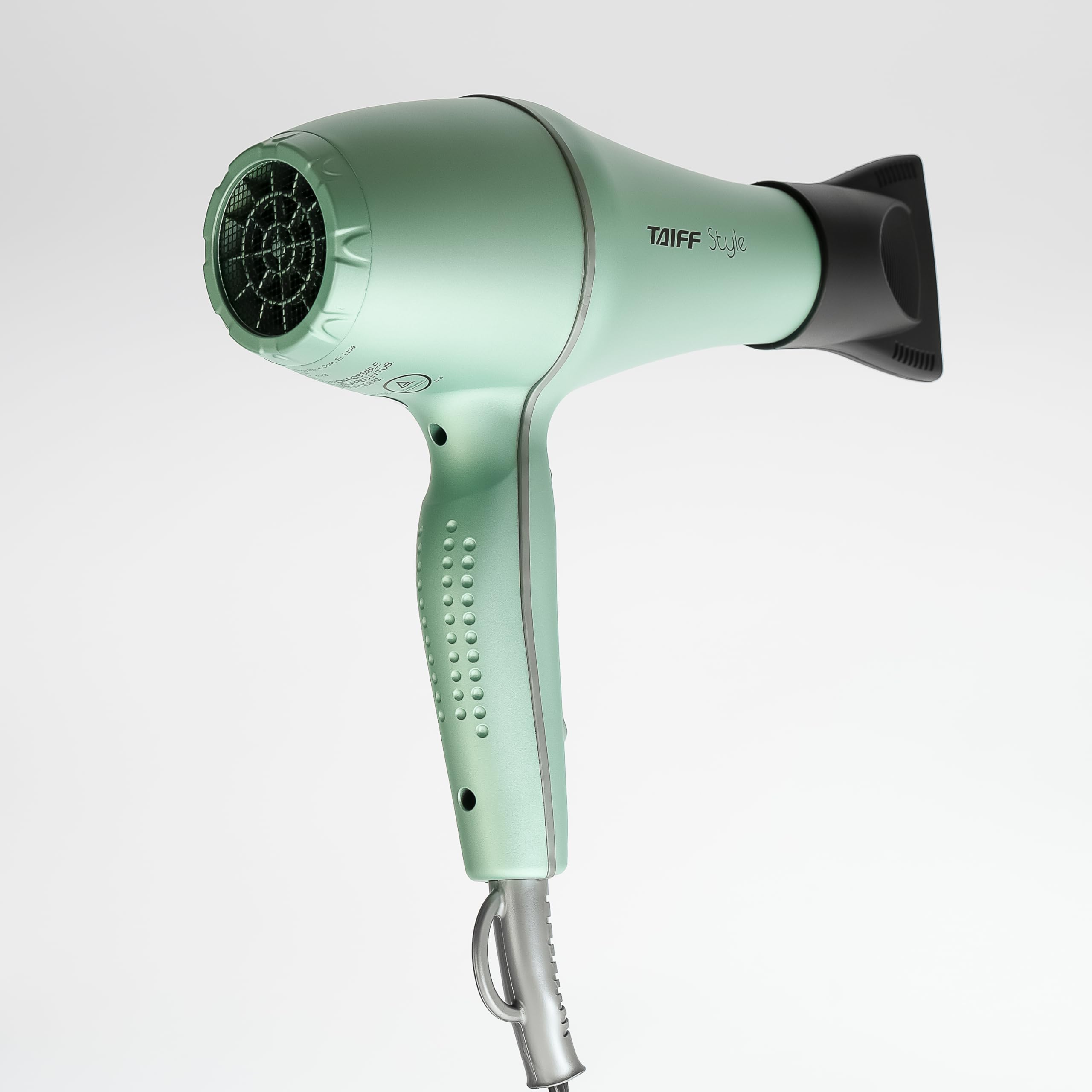 Taiff Style Hair Dryer diffuser attachment evenly enhances curls for defined waves.