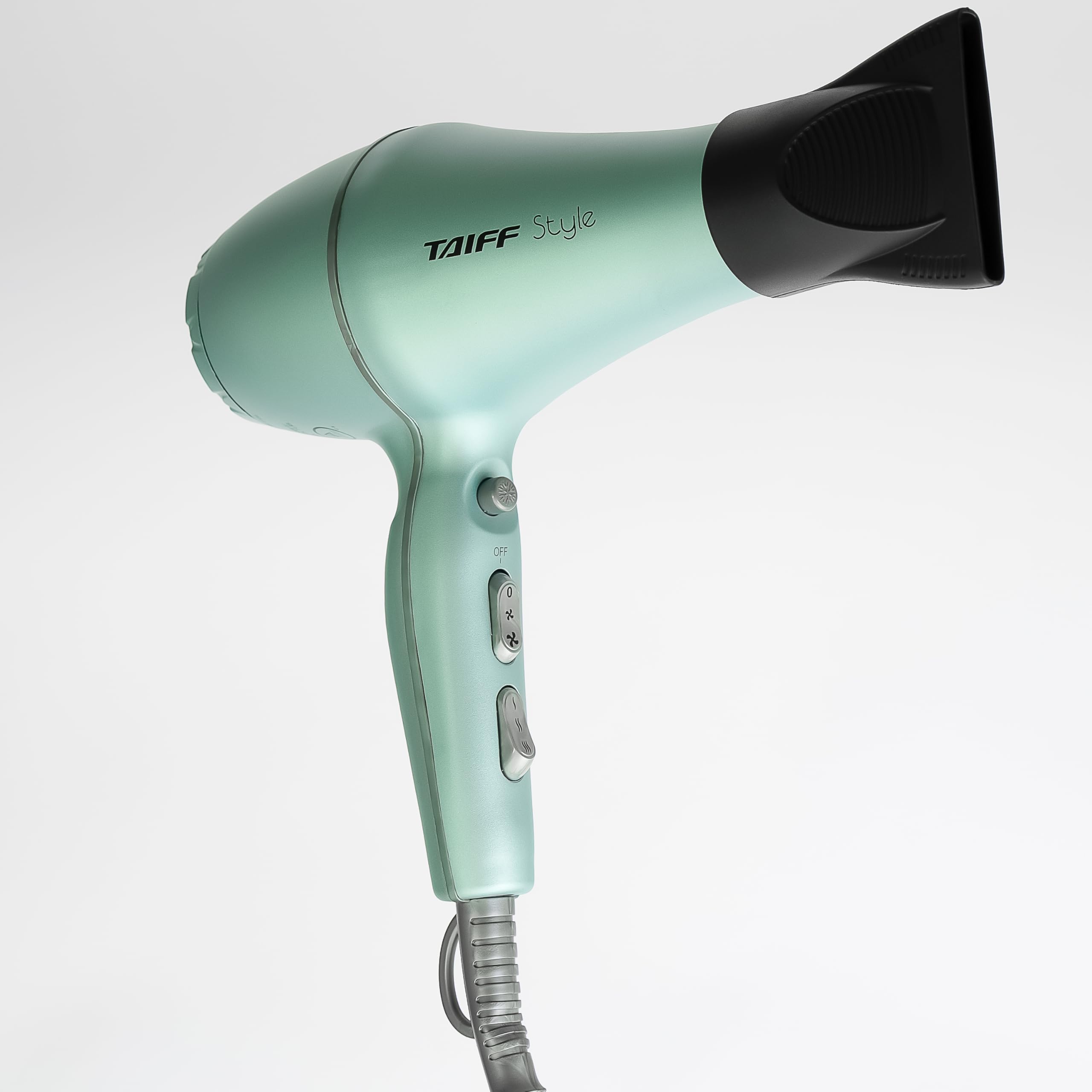 Taiff Style Hair Dryer IonSense technology delivers quick drying and frizz reduction for smoother results.